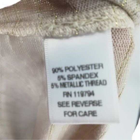 One World Raglan Sleeve Knit Top Size S Ethnic Geometric 3/4 Sleeve Gold Cream - Picture 12 of 12